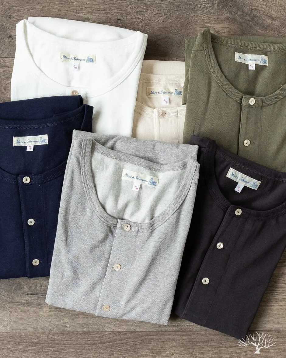 206 Long Sleeve Henley - Charcoal
