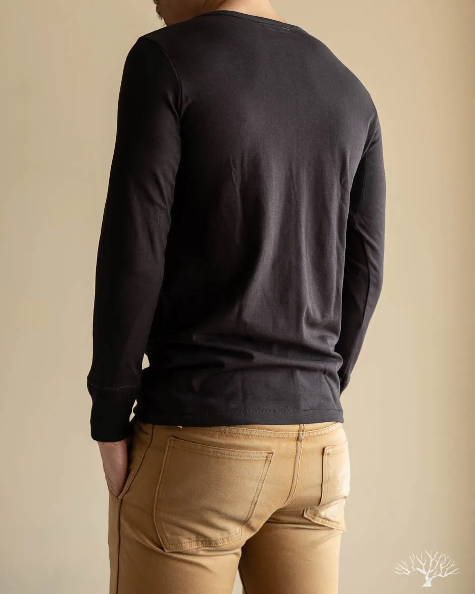 206 Long Sleeve Henley - Charcoal