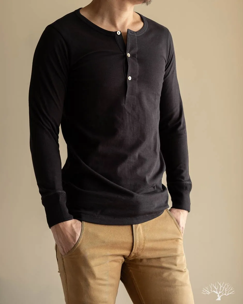 206 Long Sleeve Henley - Charcoal