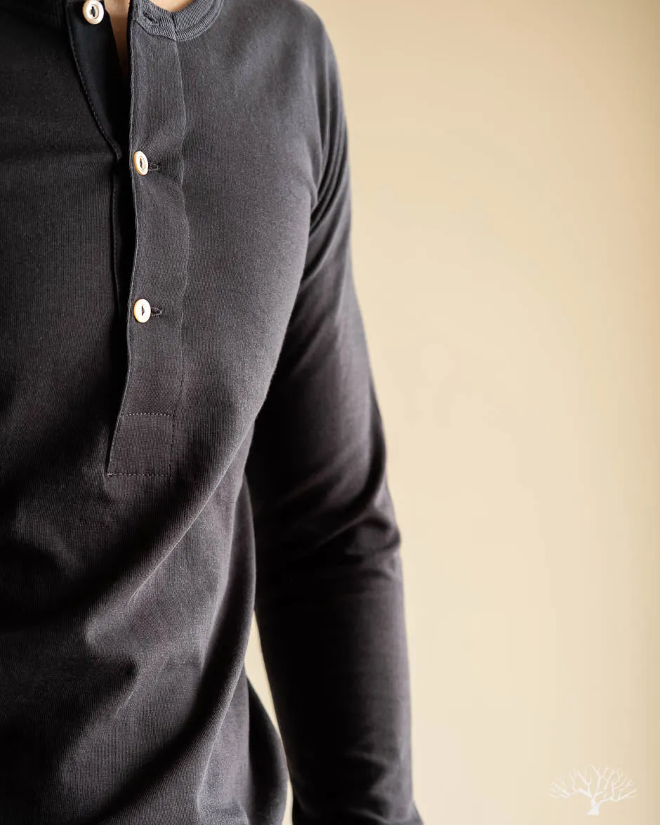 206 Long Sleeve Henley - Charcoal