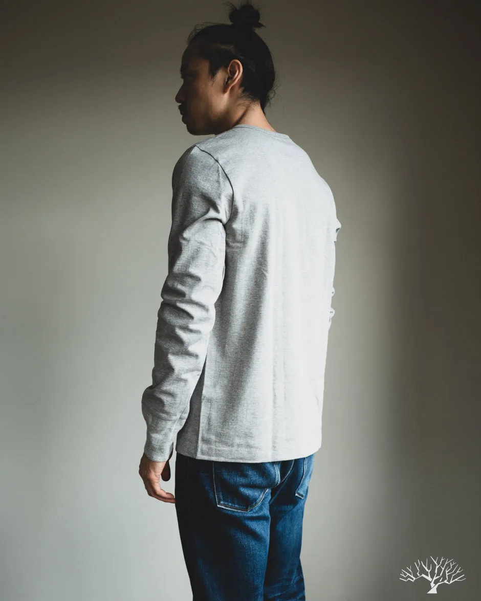 206 Long Sleeve Henley - Grey Melange