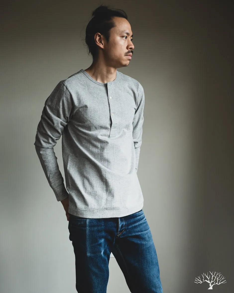 206 Long Sleeve Henley - Grey Melange