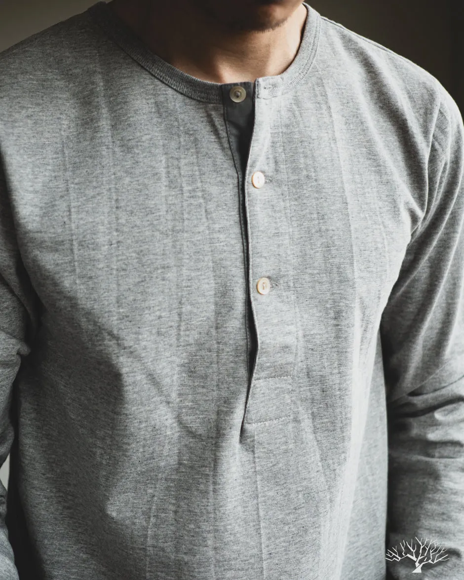 206 Long Sleeve Henley - Grey Melange