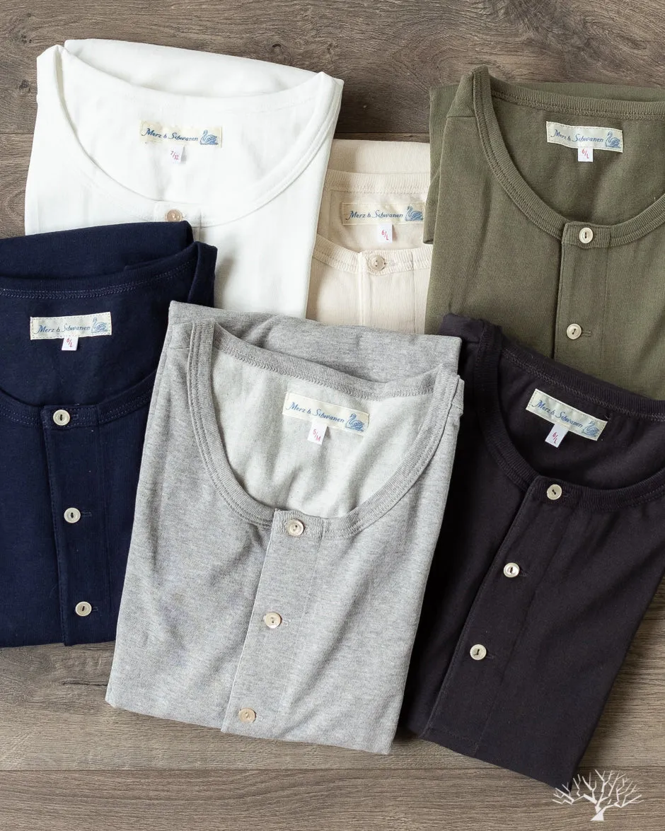 206 Long Sleeve Henley - White