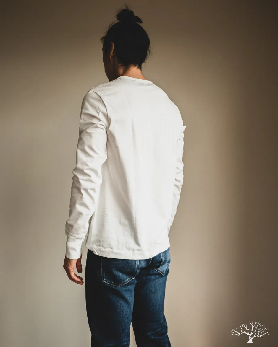 206 Long Sleeve Henley - White