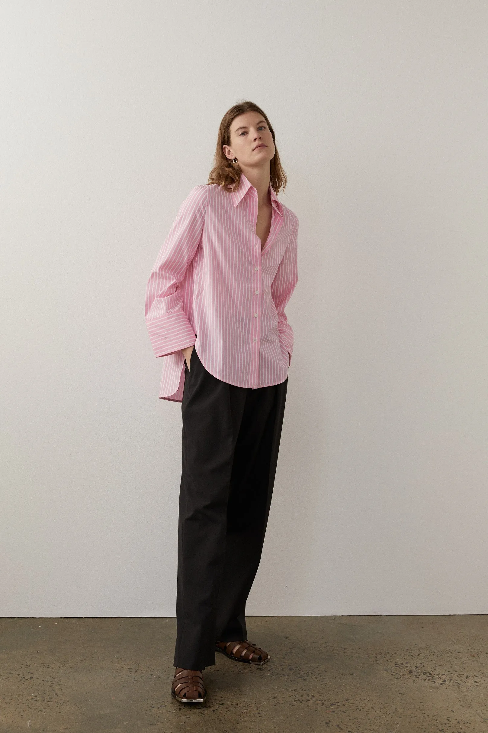 BLANCA Womens Fern Shirt Pink/White Stripe