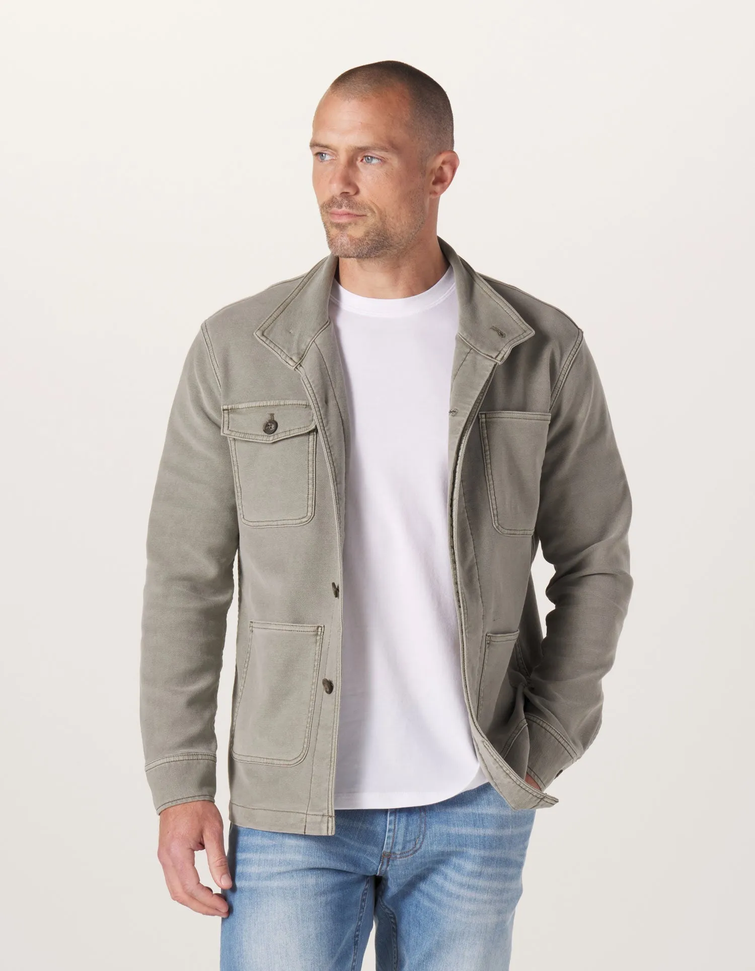 Comfort Terry Chore Coat in Moss