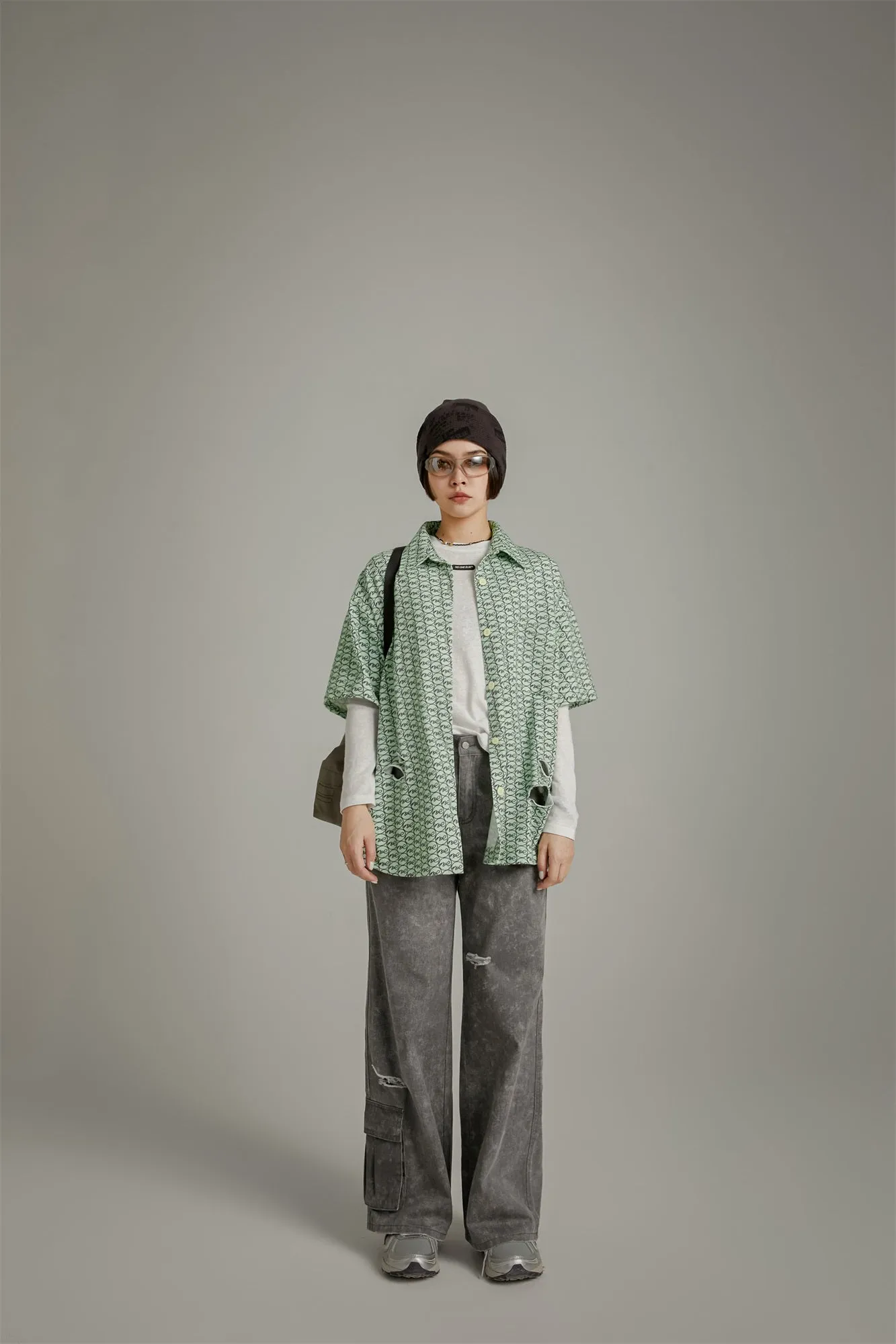 Distressed Noe Loose Fit Short Sleeve Shirt