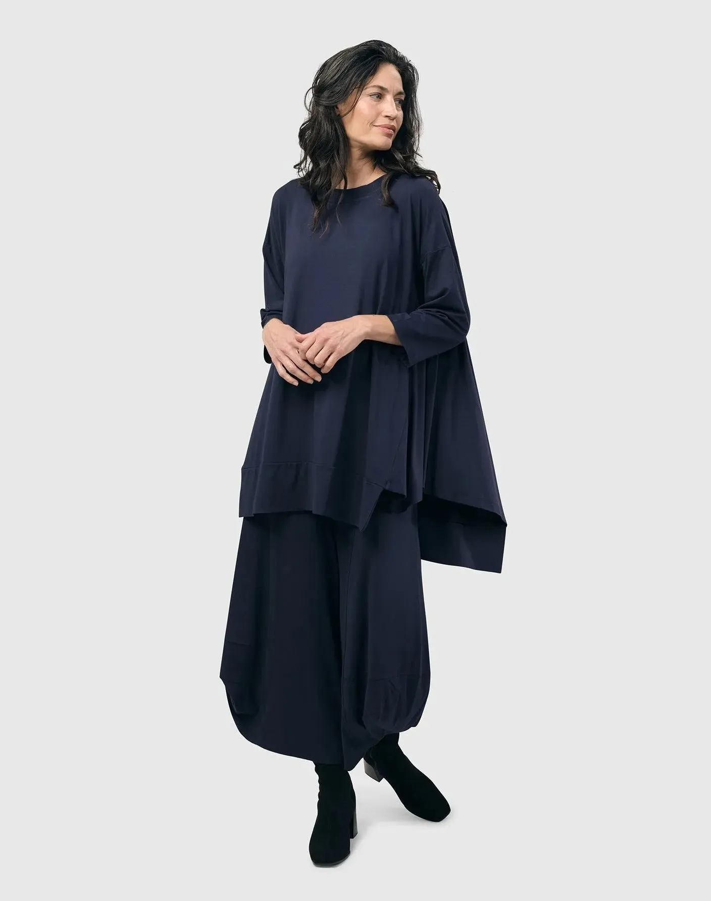 Essential Oversized Trapeze Top, Navy