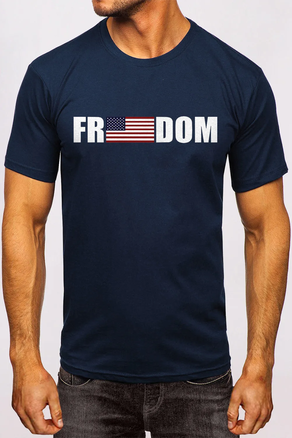 Freedom American Flag Graphic Mens Tee