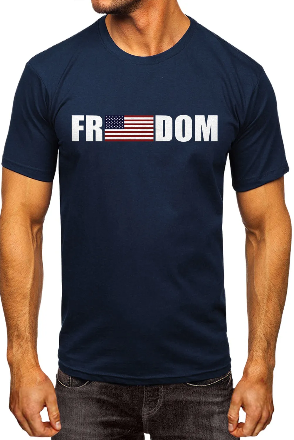 Freedom American Flag Graphic Mens Tee