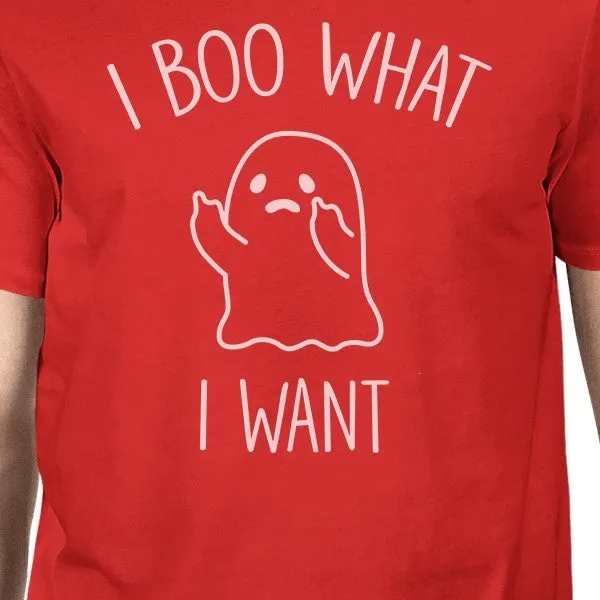 I Boo What I Want Ghost Mens Red Shirt