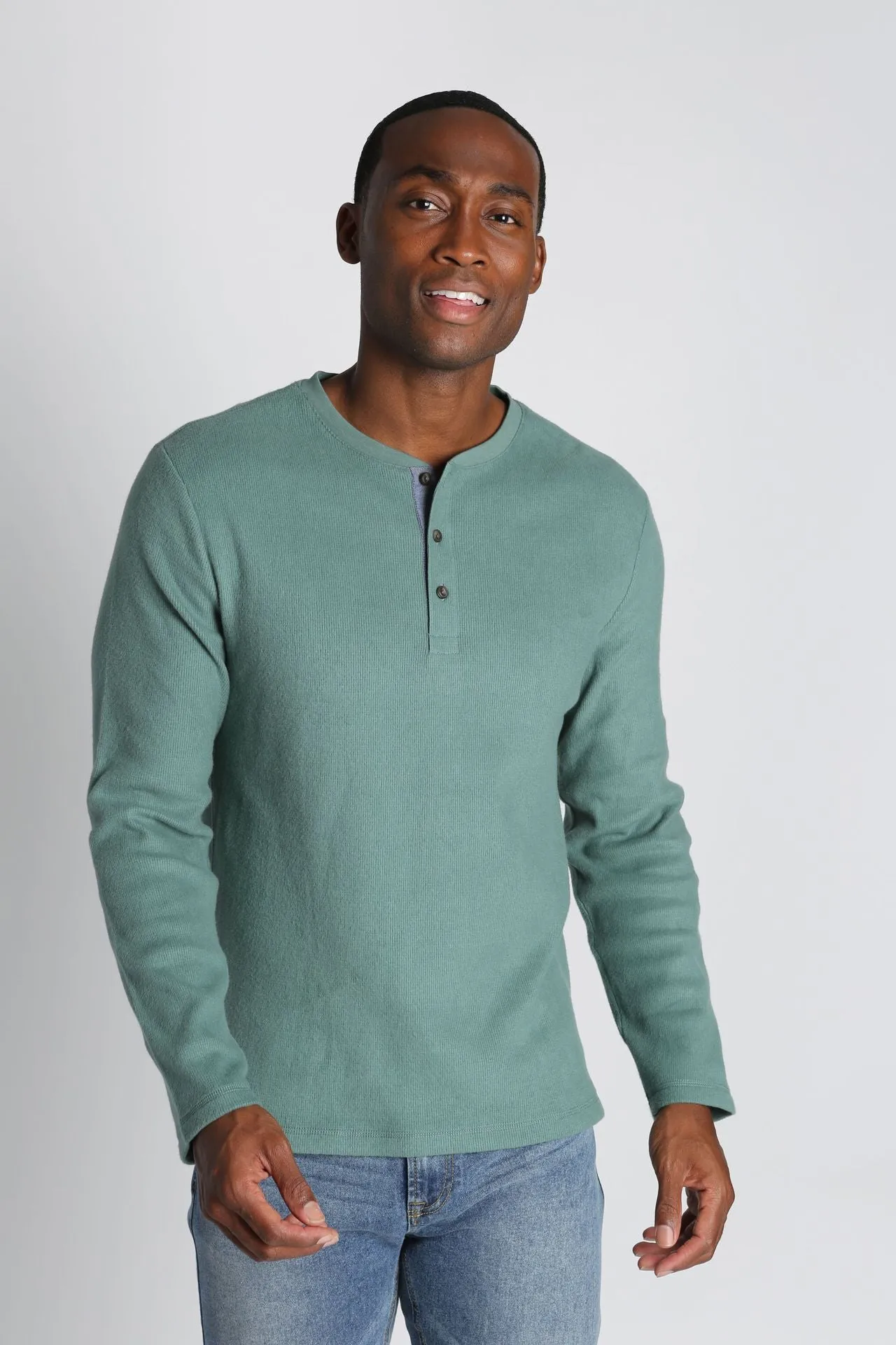 Jachs NY Brushed Waffle Long-Sleeve Henley