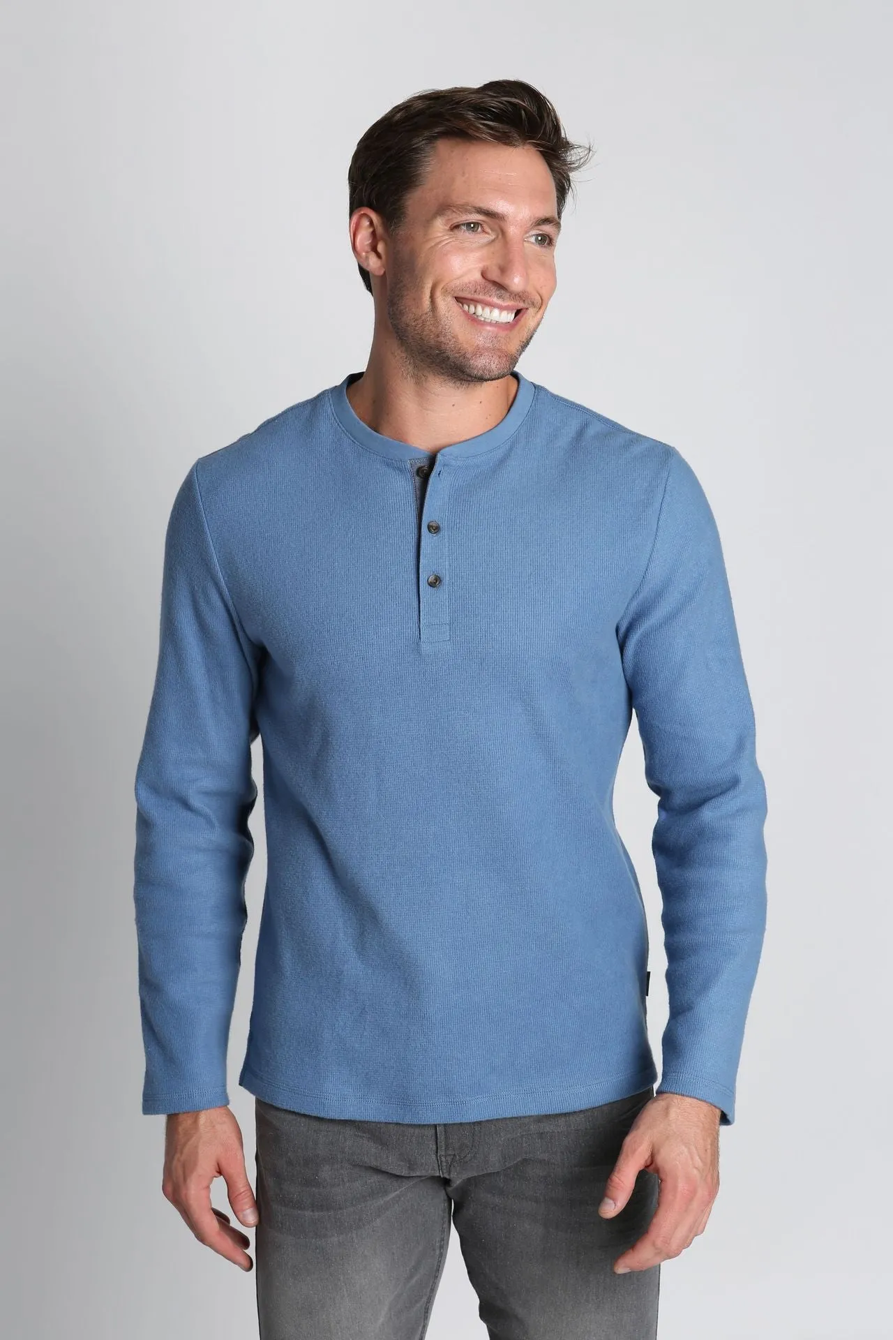 Jachs NY Brushed Waffle Long-Sleeve Henley
