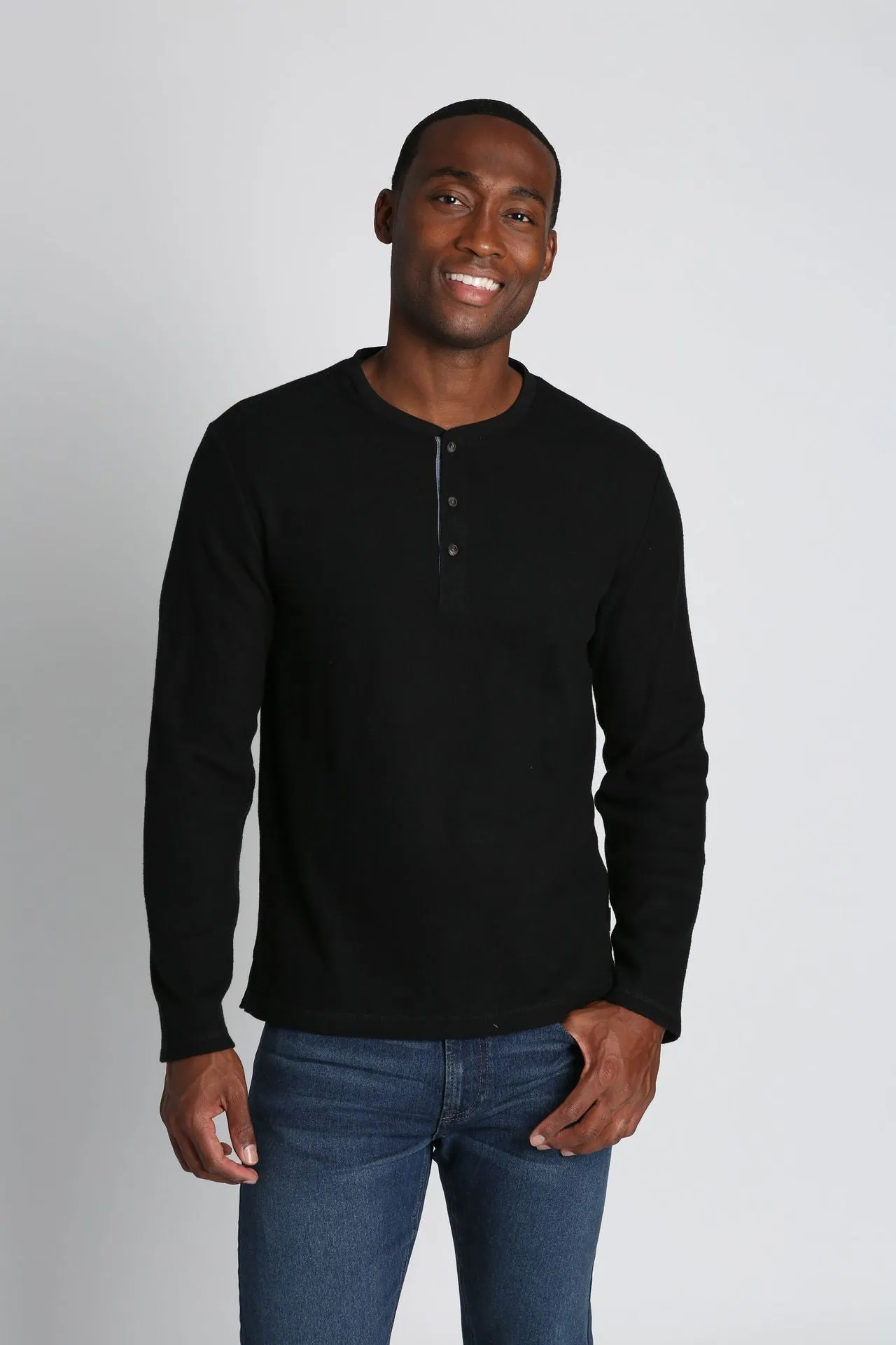 Jachs NY Brushed Waffle Long-Sleeve Henley