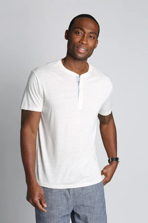 Jachs NY Poly/Viscose Jersey Short-Sleeve Henley