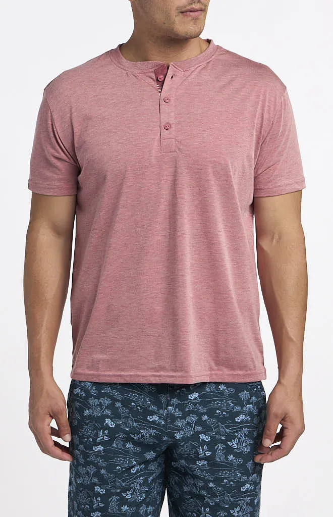 Jachs NY Poly/Viscose Jersey Short-Sleeve Henley