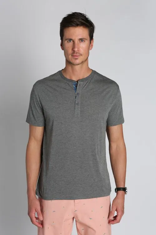 Jachs NY Poly/Viscose Jersey Short-Sleeve Henley