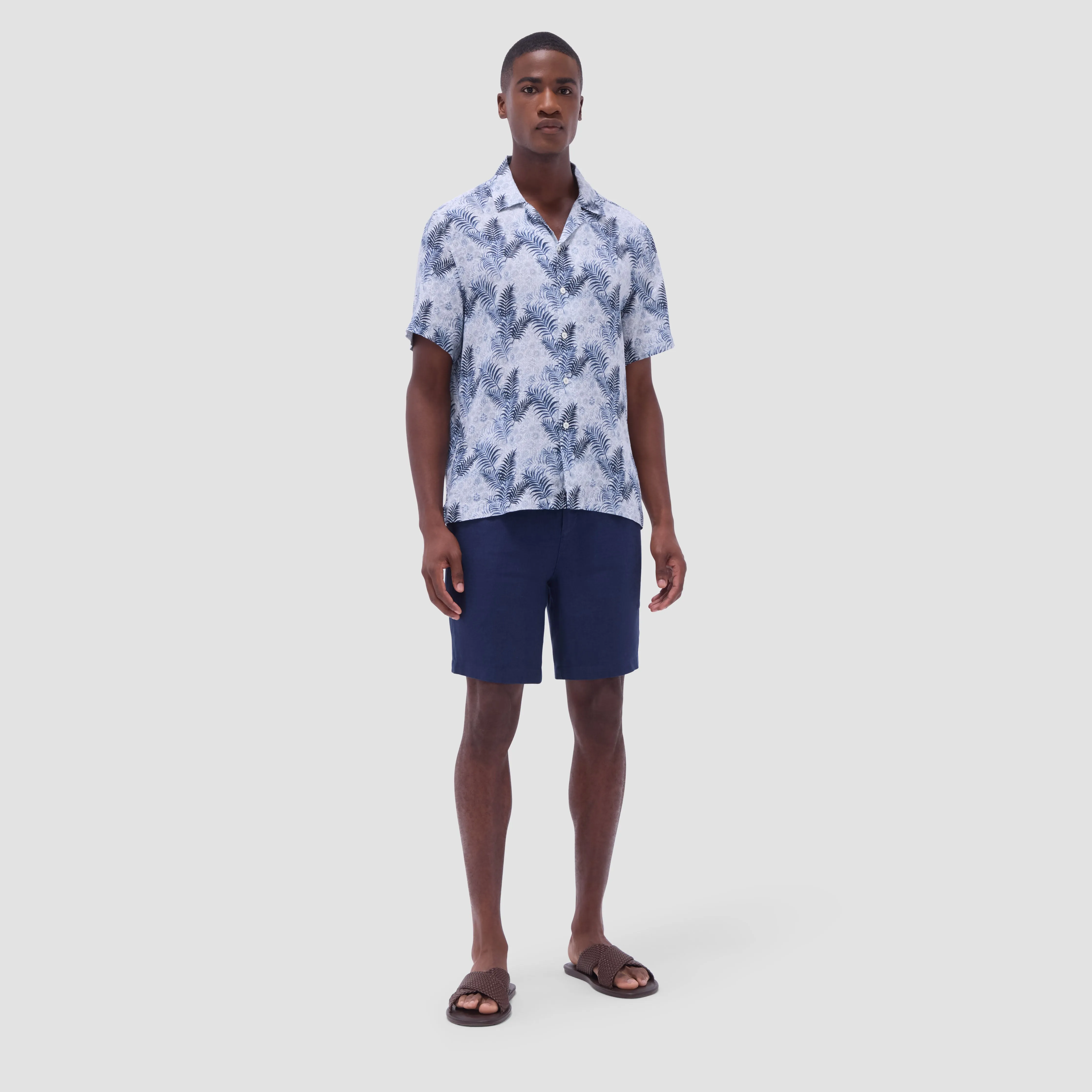 Jackson Leaf Print Camp Shirt