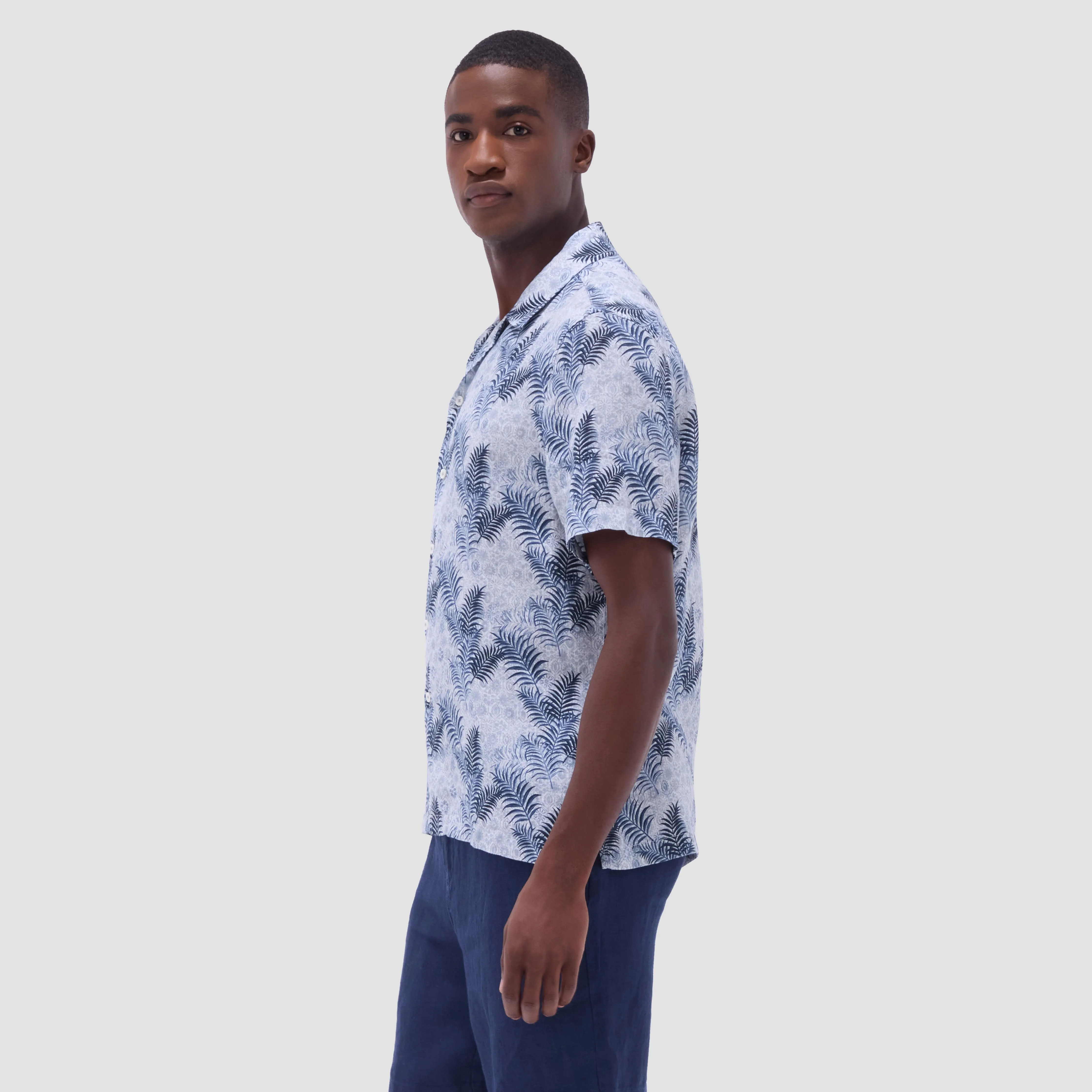 Jackson Leaf Print Camp Shirt