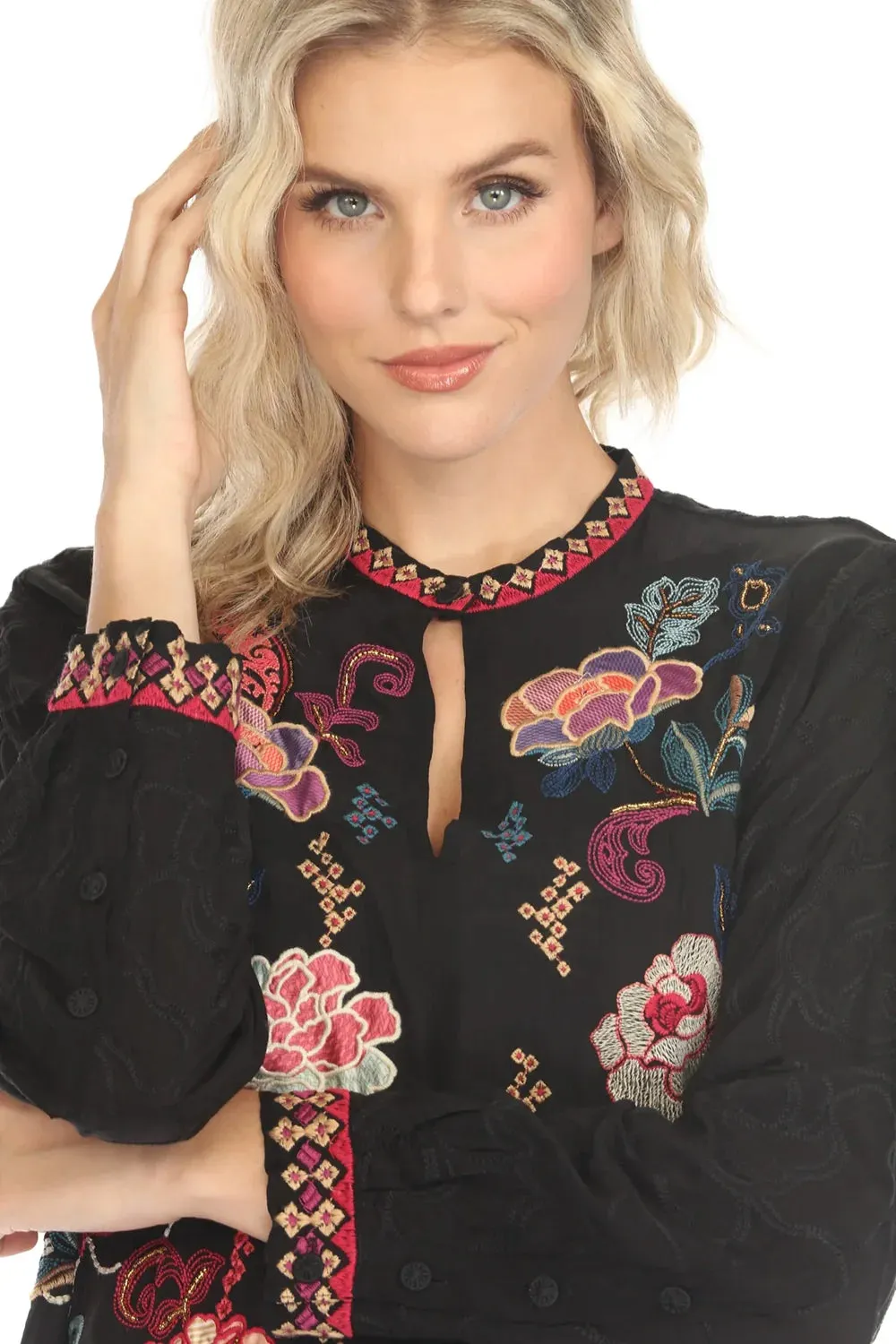 Johnny Was Marcia Blouse Alondra - Black