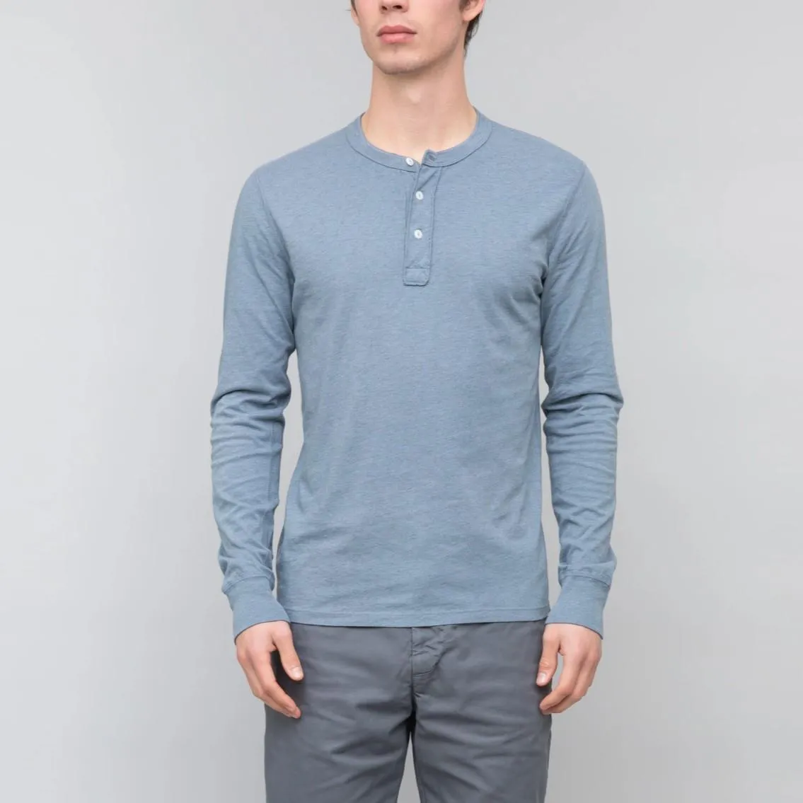 Long Sleeve Heather Henley (Storm)