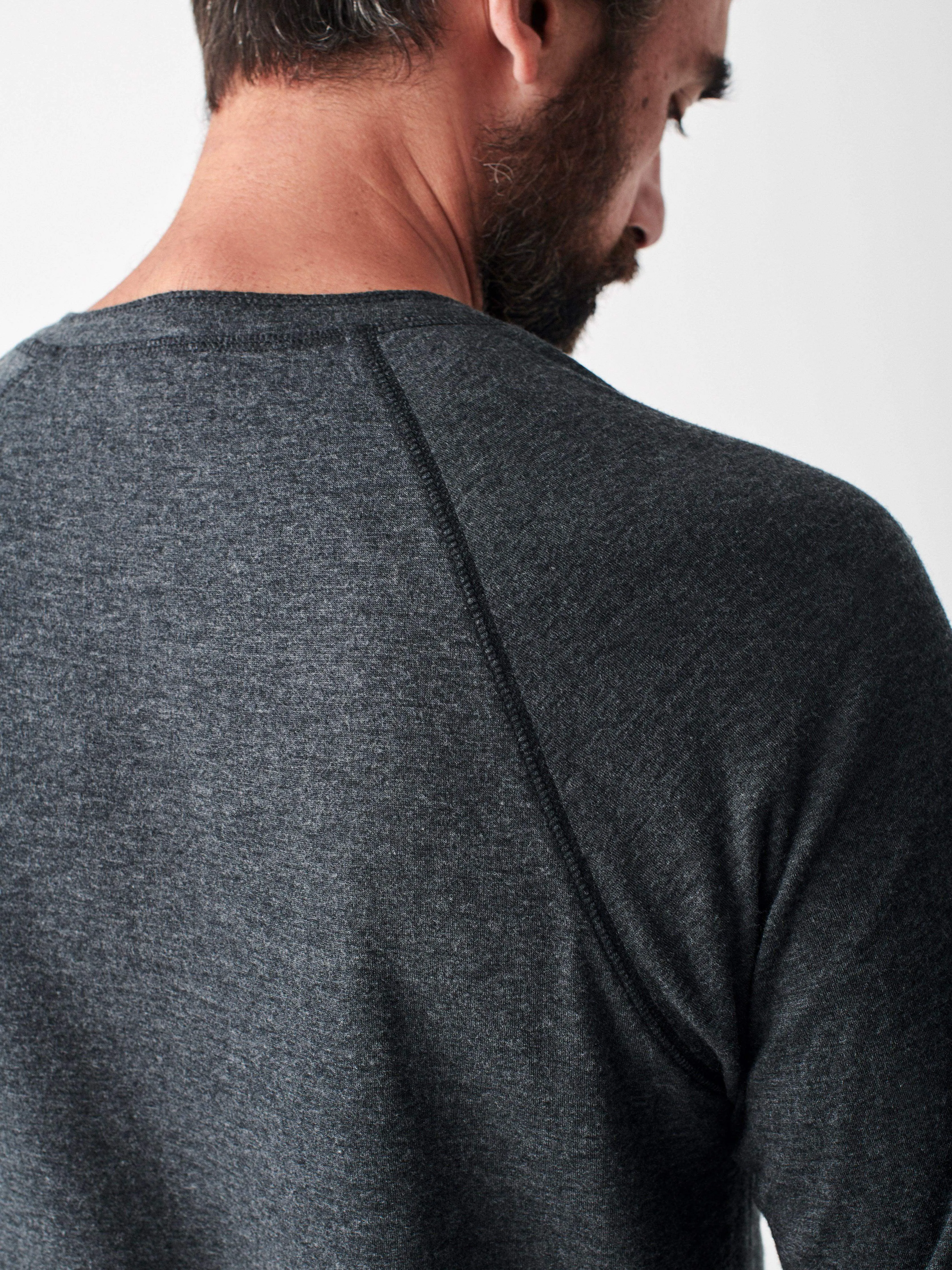 Long-Sleeve Newport Cloud Henley (Tall) - Charcoal