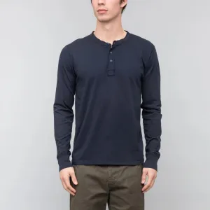 Long Sleeve Supima Henley (Navy)