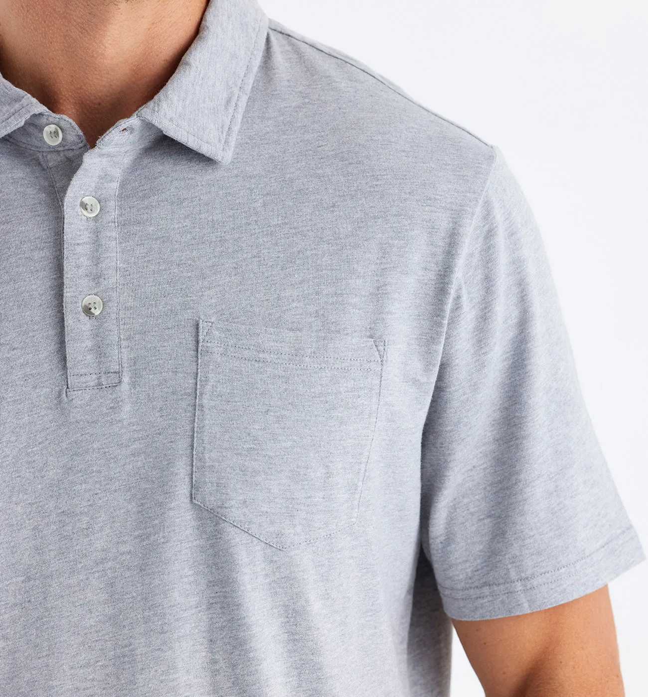 Men's Bamboo Heritage Polo - Light Heather Grey