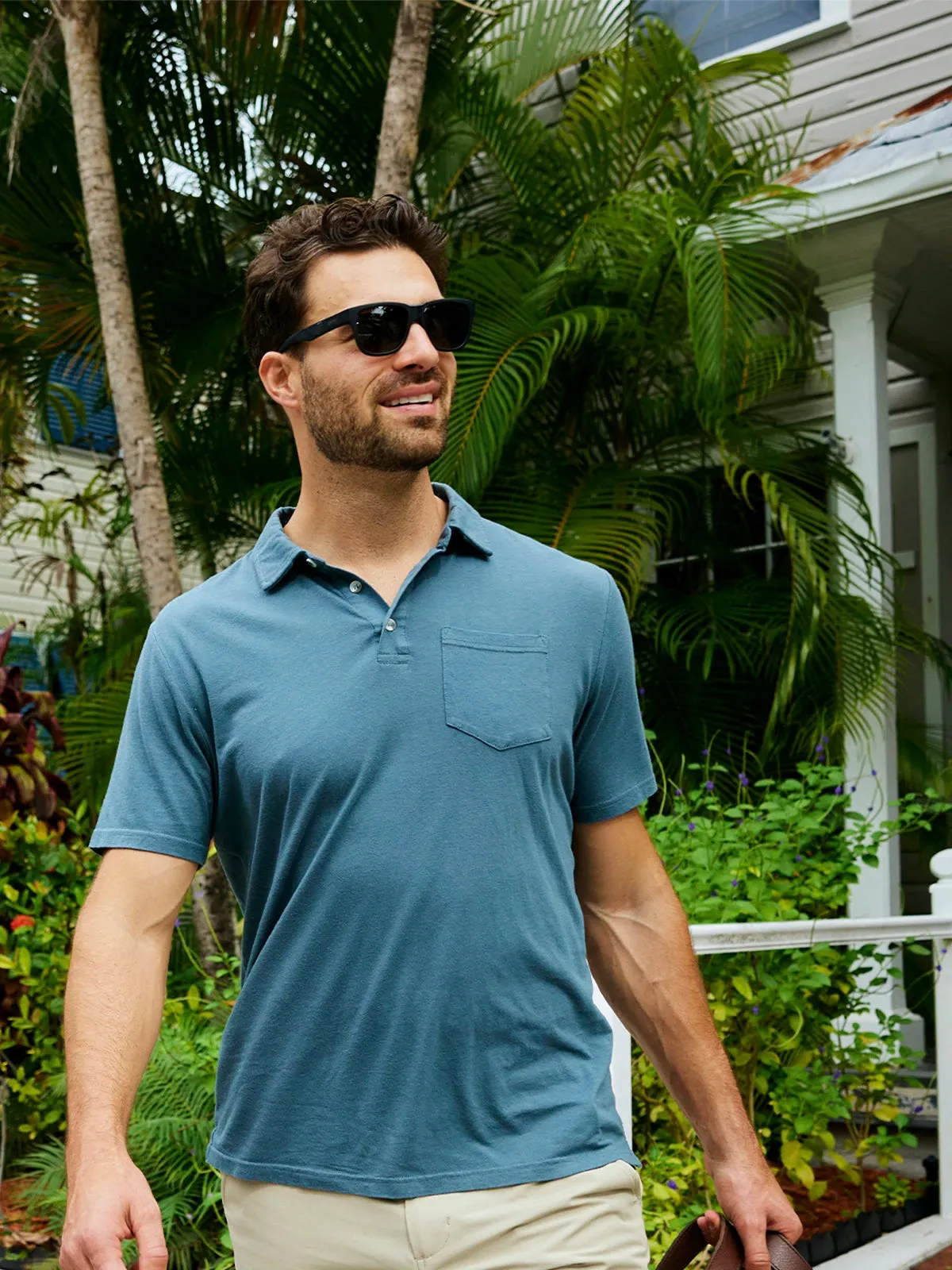 Men's Bamboo Heritage Polo - Light Heather Grey