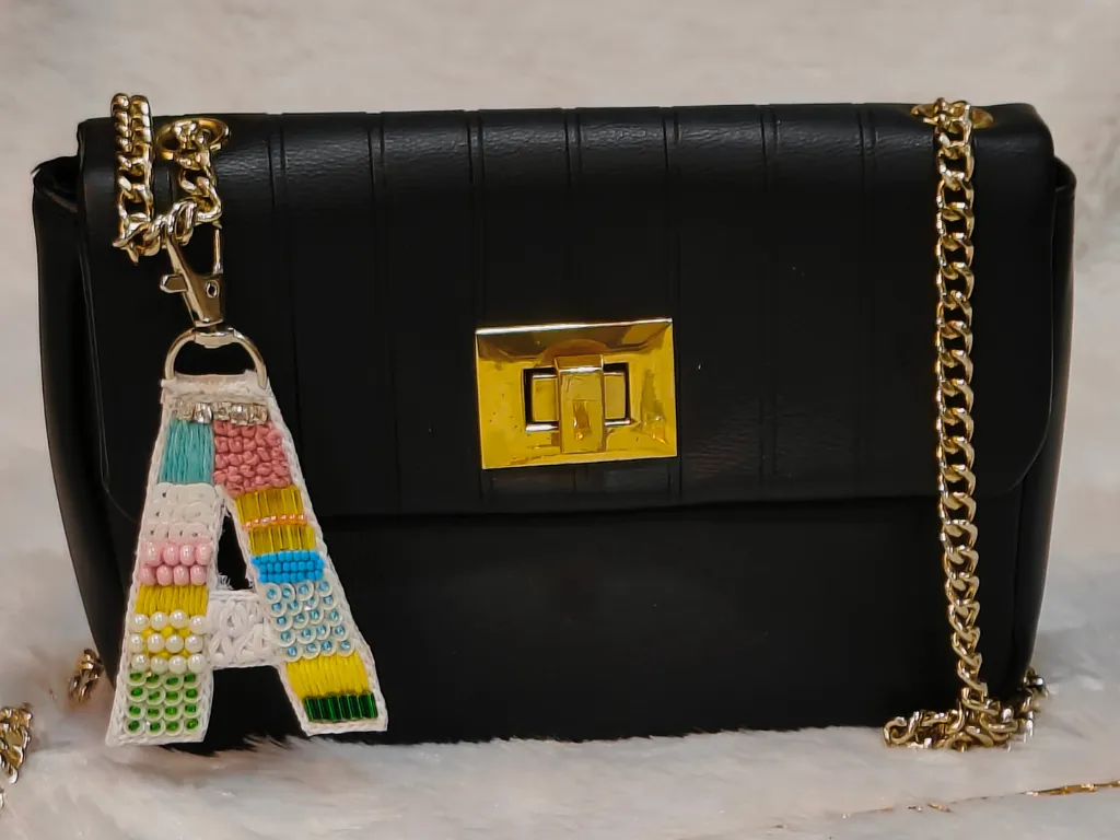 Multicolor 'A' Bag Handwork Charm