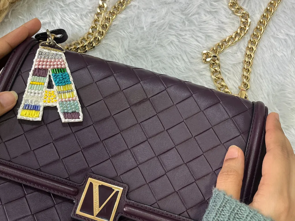 Multicolor 'A' Bag Handwork Charm