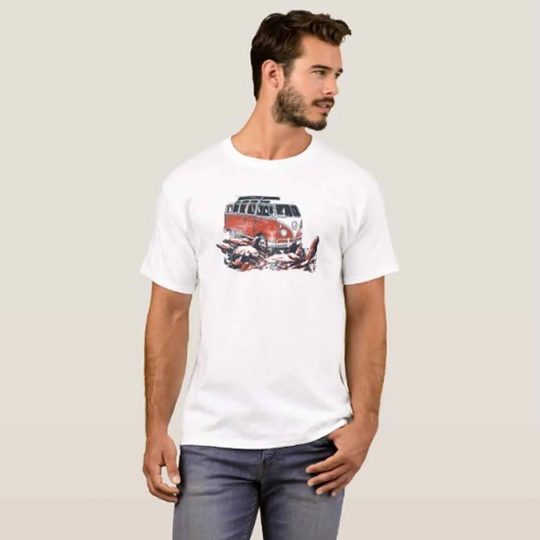 Nutcase Designer Round Neck Men's T-Shirt Wrinkle-Free Poly Cotton Tees - Travel