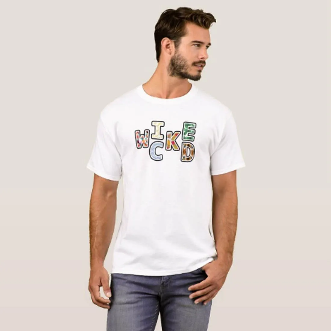 Nutcase Designer Round Neck Men's T-Shirt Wrinkle-Free Poly Cotton Tees - Wicked