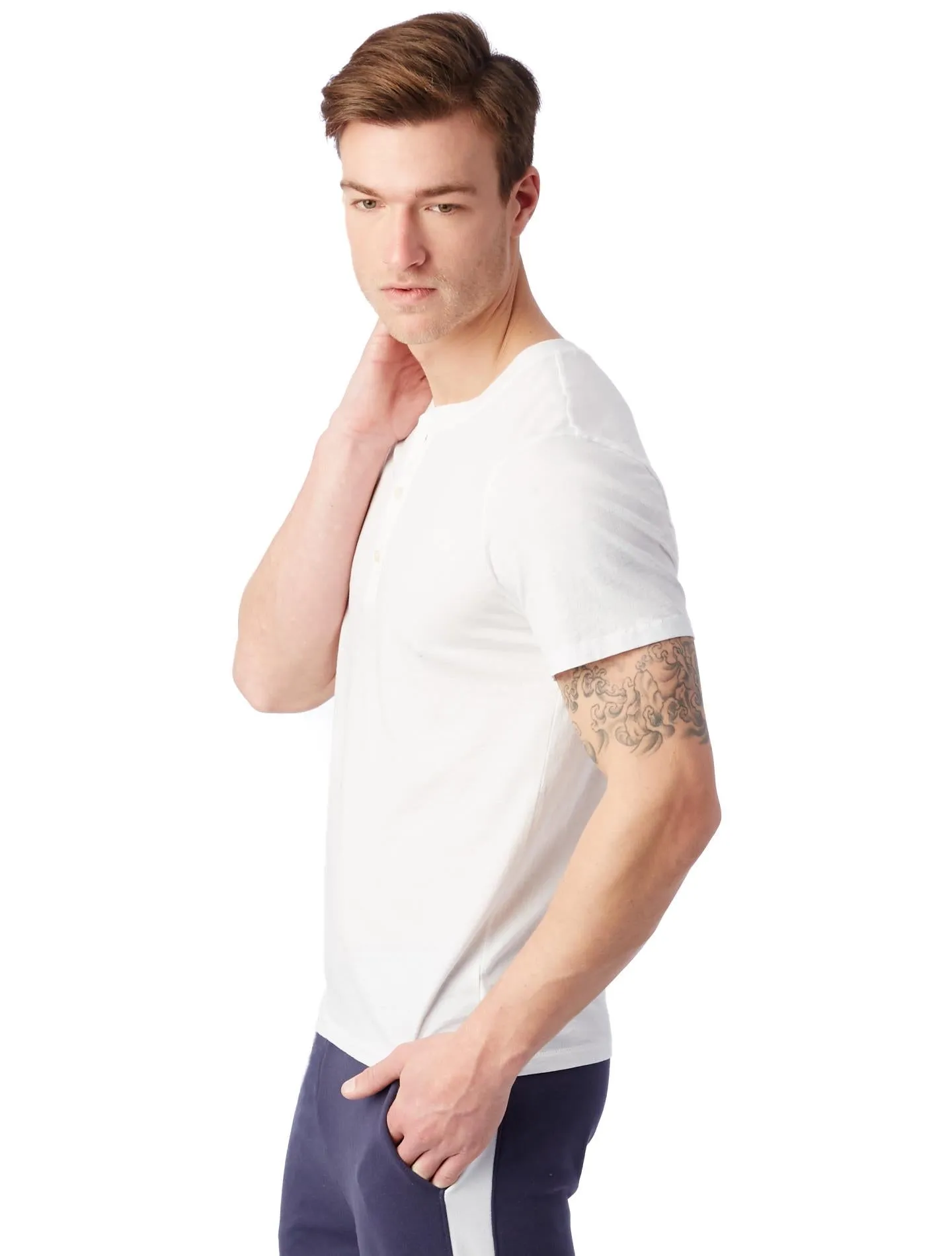 Organic Short Sleeve Henley (Earth White)