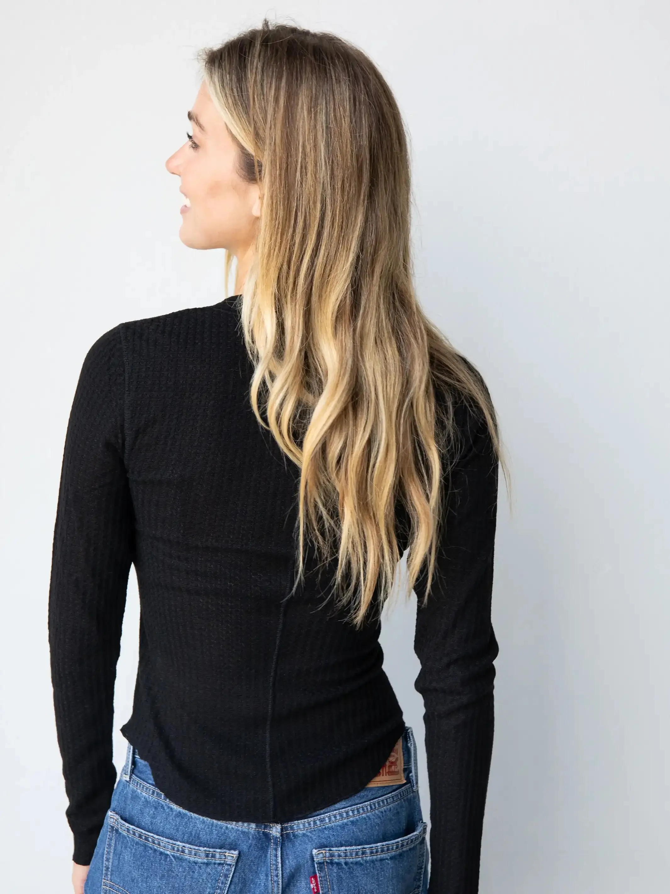 Reagan Thermal Henley - Black