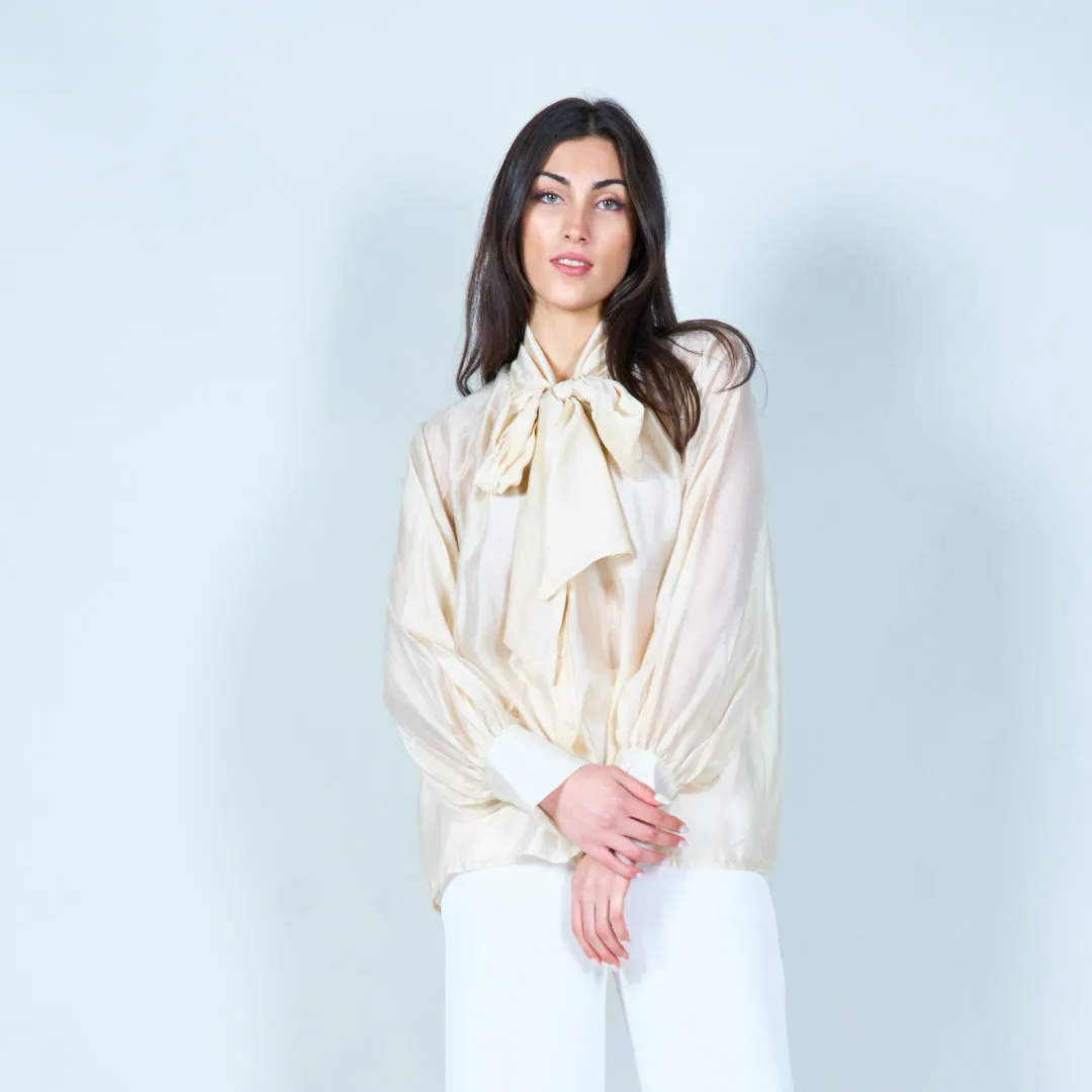 Sophisticated bow tie blouse wholesale