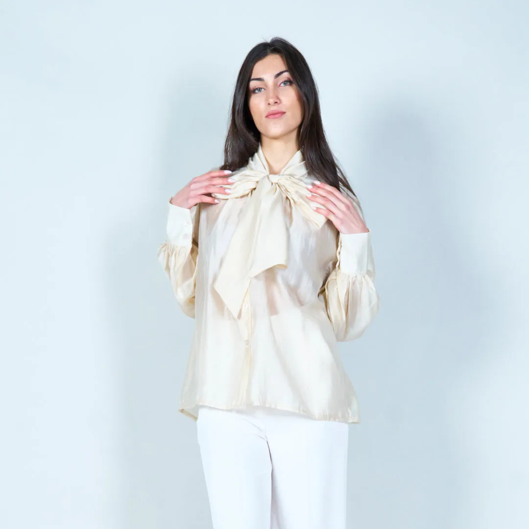 Sophisticated bow tie blouse wholesale