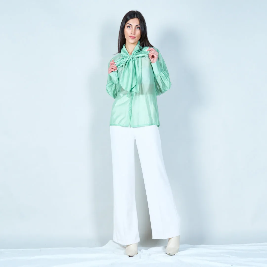 Sophisticated bow tie blouse wholesale
