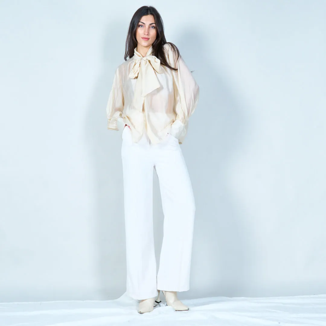 Sophisticated bow tie blouse wholesale