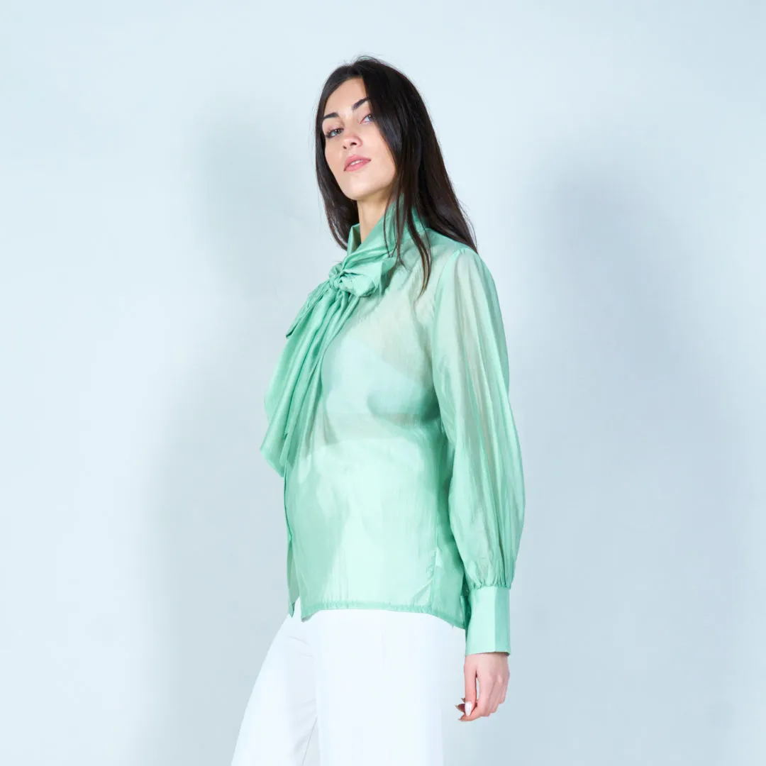 Sophisticated bow tie blouse wholesale