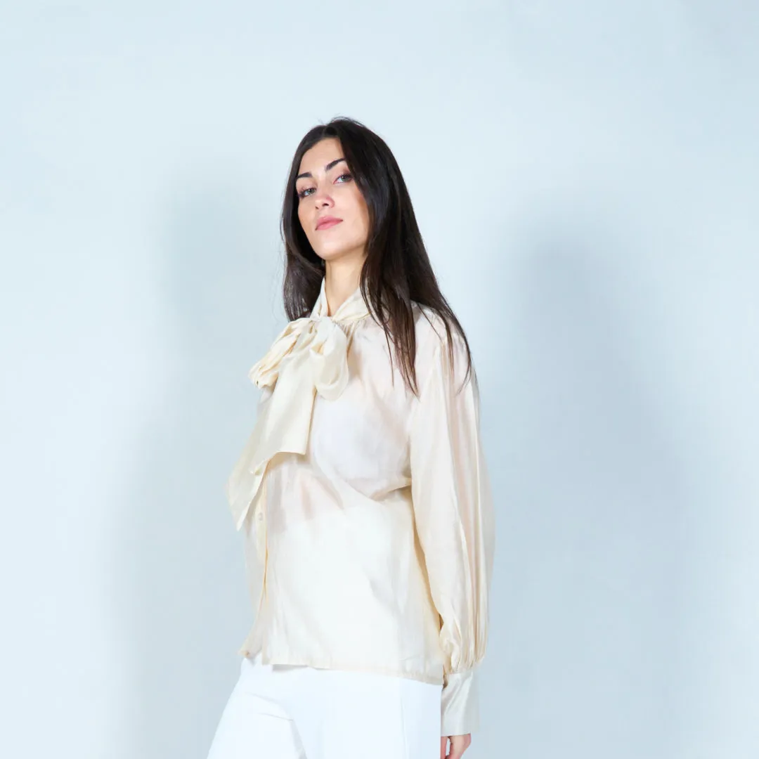 Sophisticated bow tie blouse wholesale