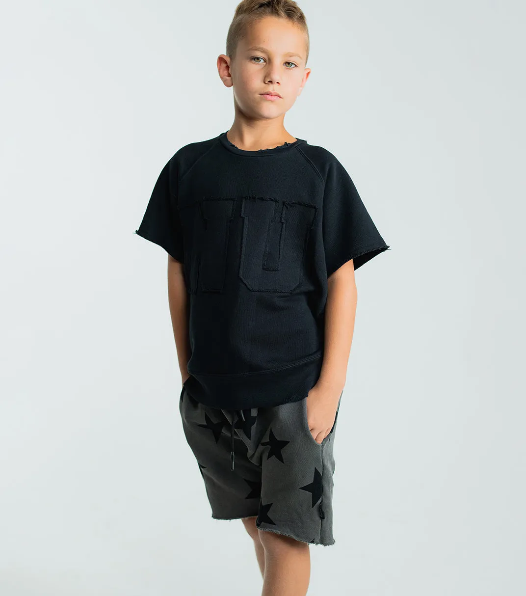star rounded sweatshorts