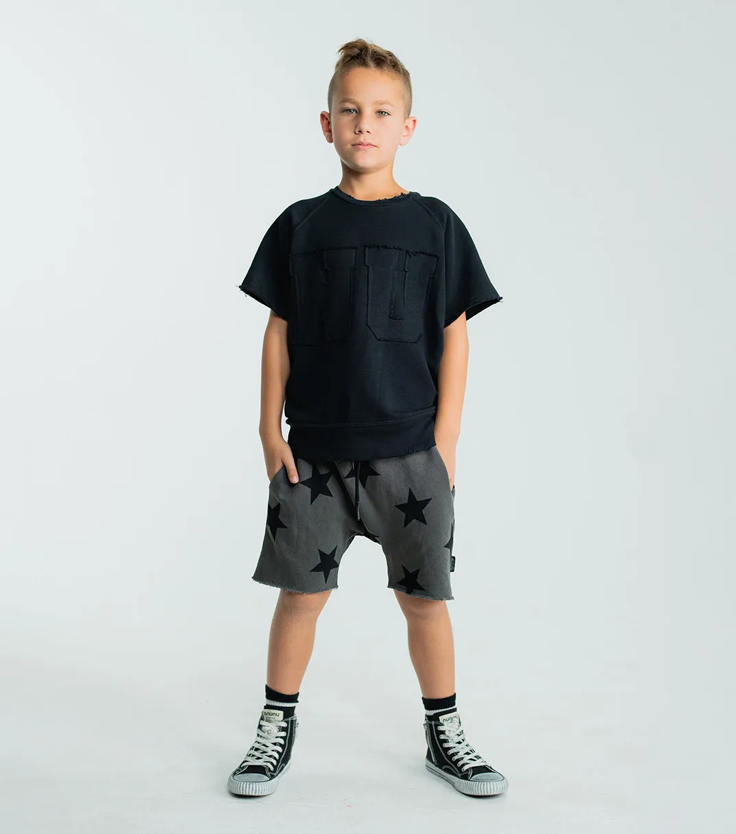 star rounded sweatshorts