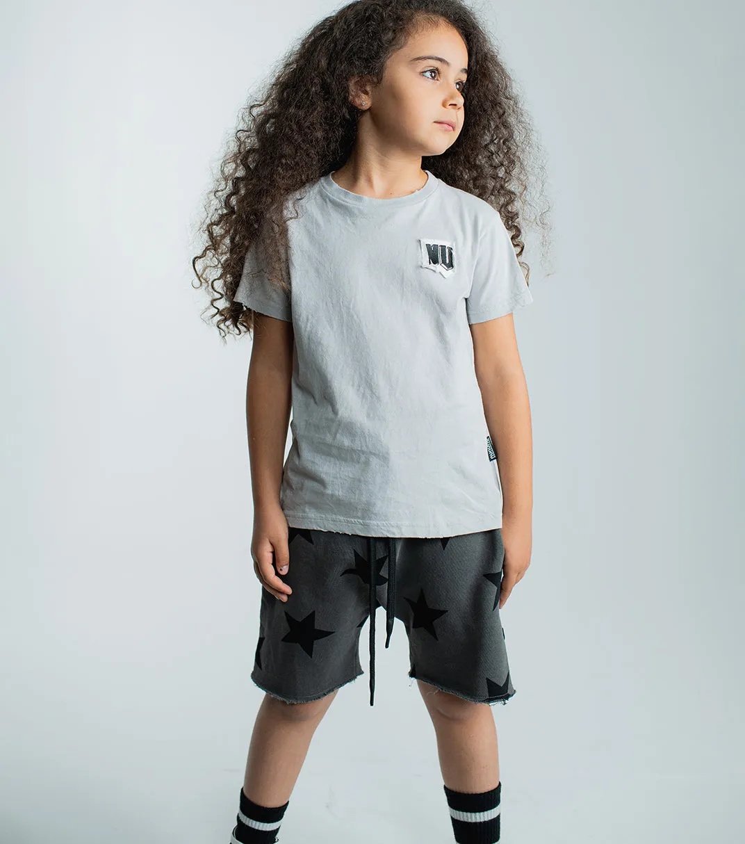 star rounded sweatshorts