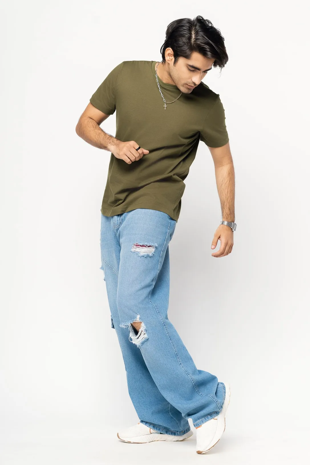 Straight Distressed Men's Jeans